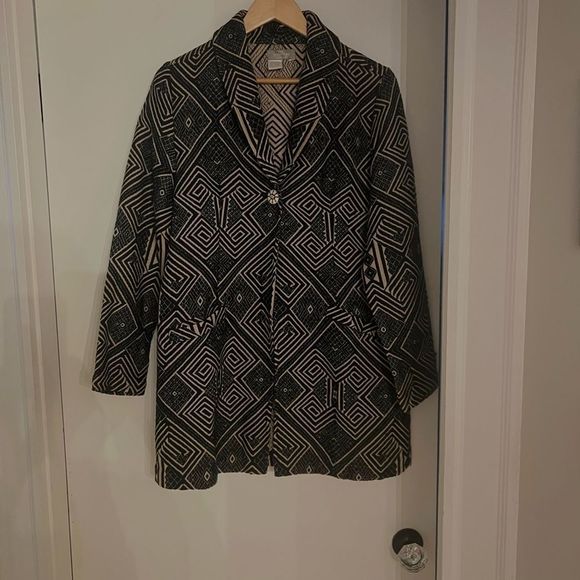 Territory Ahead Lightweight Black/Tan Patterned Jacket Size Medium - Picture 4 of 12